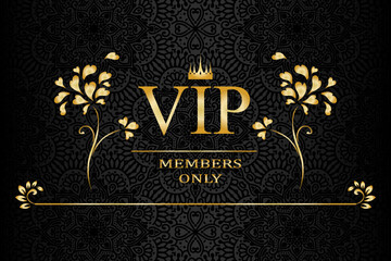 luxury gold and black premium vip card for club members only, christmas greeting card