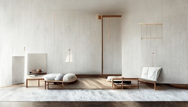 Mnimalist interior design in a cozy bright space