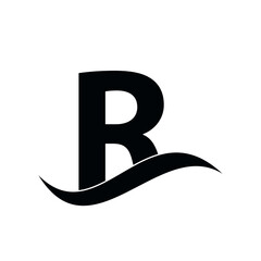R Lettering Icon logo design template