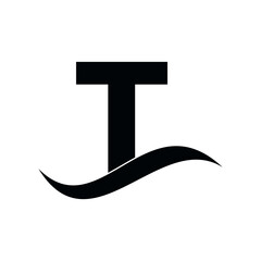 T Lettering Icon logo design template