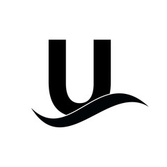 U Lettering Icon logo design template