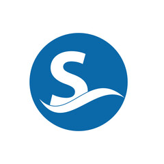 S Lettering Icon logo design template