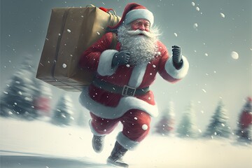 Santa Claus delivering gifts Generative AI