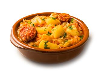 Repollo estofado con patatas y chorizo
