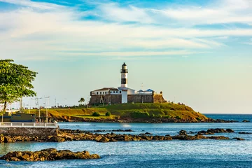 Foto op Canvas View of the famous lighthouse in the All Saints Bay in the city of Salvador, Bahia © Fred Pinheiro