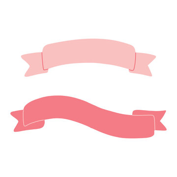 Fototapeta Set of simple ribbons. Tapes for inscriptions. Vector illustration.
