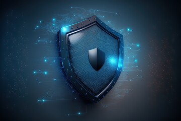 cybersecurity Data protection shield against hacking attacks Generative AI