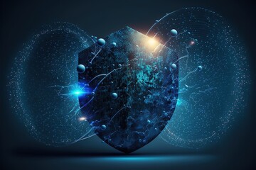 cybersecurity Data protection shield against hacking attacks Generative AI