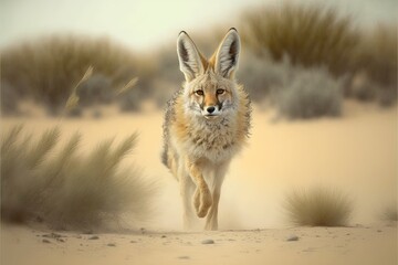 Naklejka premium fox Generative AI wildlife shot with copy space