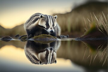 Obraz premium raccoon generative ai 