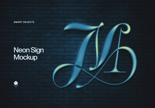 Neon Sign Logo Mockup