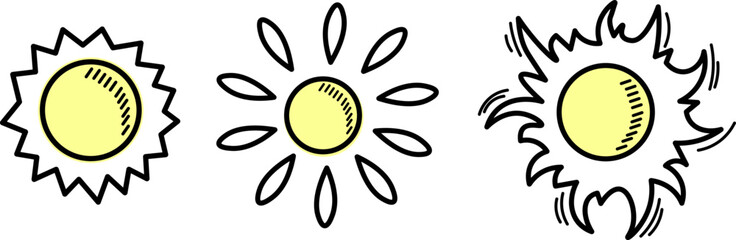 set of different sun icons