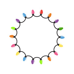 Obraz premium Christmas lights string isolated on white background