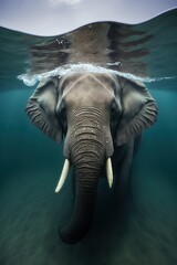 Elephant in water Generative AI