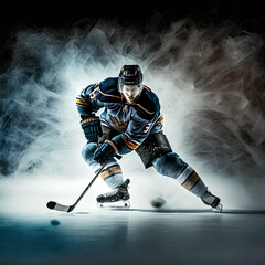 Obraz premium Action Shot Eishockey, made by AI, künstliche Intelligenz, AI Art