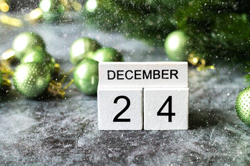Christmas eve background december 24 calendar