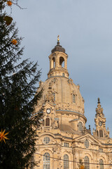 The Dresden Frauenkirche church during Advent