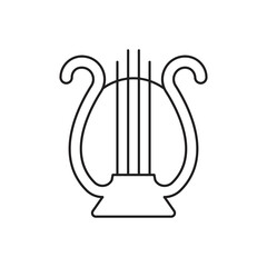 Lyre music instrument icon design. Harp lyre vector icon. isolated on white background. vector illustration