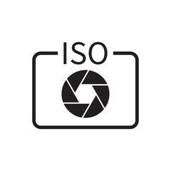 Camera ISO mode icon design. ISO setting vector icon. isolated on white background