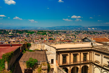 View of Naples from the castle of Sant Elmo.