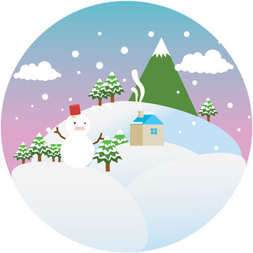 a small house in a beautiful snowy landscape
