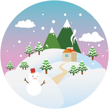 a small house in a beautiful snowy landscape
