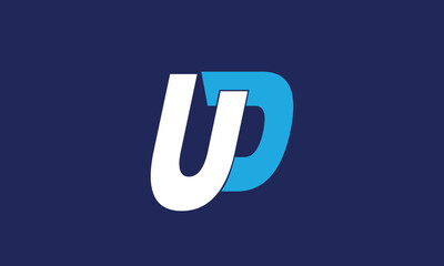 Alphabet letters Monogram logo UD, DU, U and D