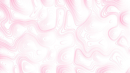 Abstract white and pink topography vector background. Line topography white and pink map design. The concept of conditional geographical pattern and topography.	