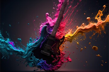 Fototapeta na wymiar Digital illustration about guitar.