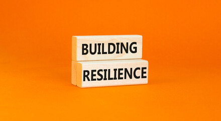 Building resilience symbol. Concept word Building resilience typed on wooden blocks. Beautiful...