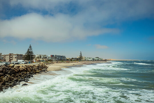 Swakopmund seafront, Skeleton Coast, Dorob National Park; Swakopmund, Erongo Region, Namibia