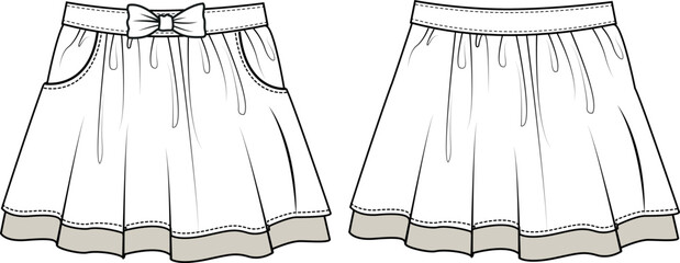 GIRLS AND TEENS BOTTOM WEAR SKIRT VECTOR