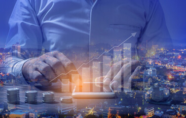 Investor online saving concept