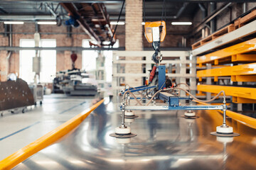 Metal laser cutting close up