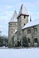 Fototapeta na wymiar Tallinn Old Town Wall with Towers