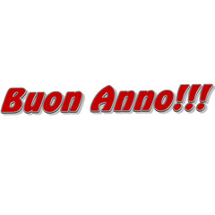 Sfondo trasparente con scritta 3D Buon Anno!!! rossa e grigia