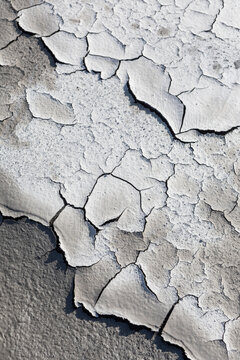 Dried mud along the banks of the Canning River, Brooks Range, Arctic National Wildlife Refuge, Alaska on a sunny summer day; Alaska, United States of America