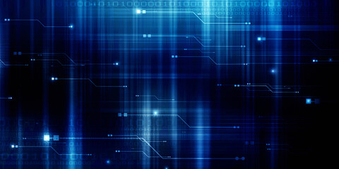 2d illustration Abstract futuristic electronic circuit technology background