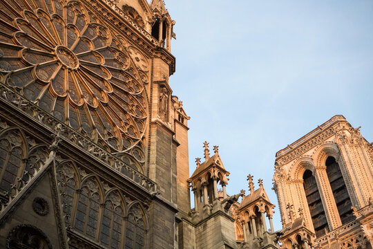 Details of the Notre Dame Cathedral.; Paris, France