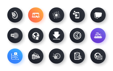 Minimal set of Swipe up, Money loss and Twinkle star flat icons for web development. 48 hours, Organic product, Dishwasher timer icons. Wholesale goods, Chart, 24h service web elements. Vector