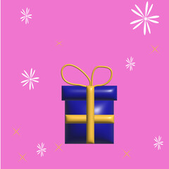 gift on pink background