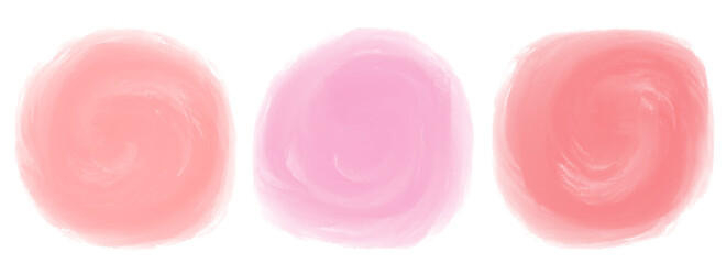 Watercolor brush splotch strokes painted pink