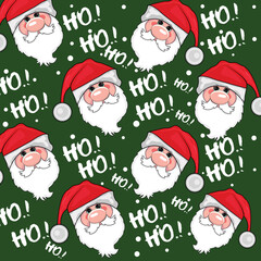 Cute Christmas seamless pattern with santa claus