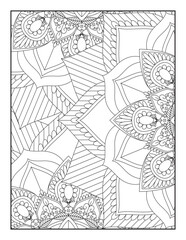 Coloring Page For Adult, Pattern Mandala Coloring Page, Coloring Book