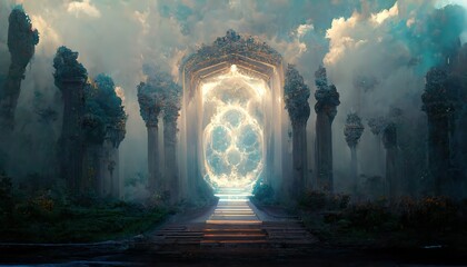 portal in the mountains, ai