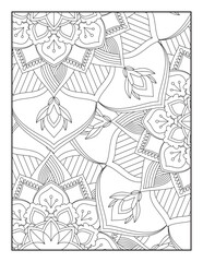 Fototapeta premium Coloring Page For Adult, Pattern Mandala Coloring Page, Coloring Book