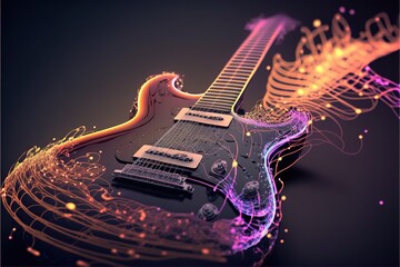 Digital illustration about guitar.