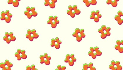 Seamless pattern image of orange flowers