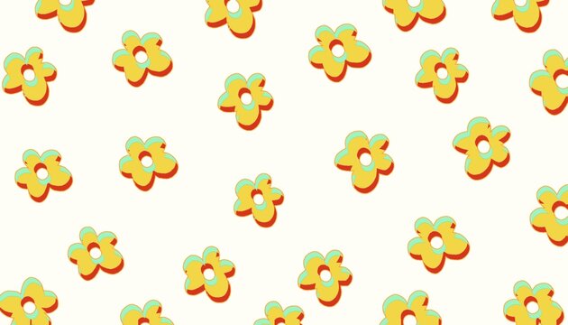 Seamless pattern image of yellow flowers