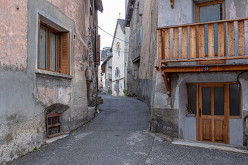 Fototapeta na wymiar Street view in old part of the city of Briancon, France